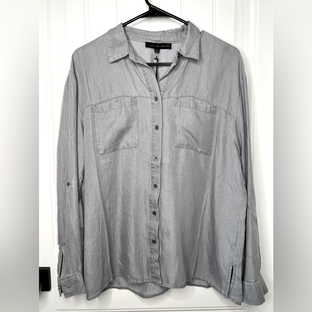 NWT JANE+DELANCEY BUTTON DOWN SHIRT BLOUSE SIZE S